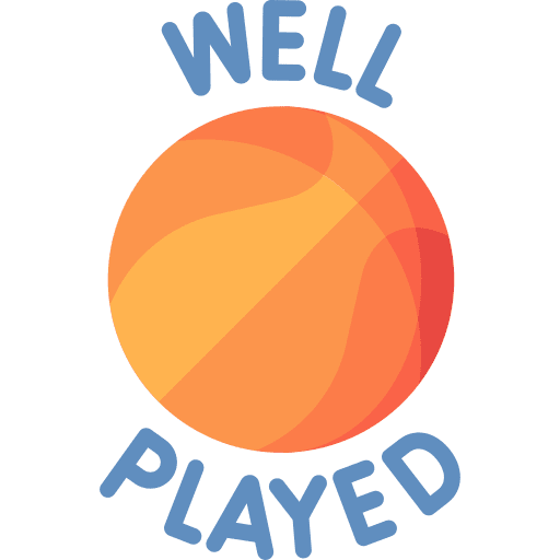 Well played basketball sport motivation icon Well played basketball sport motivation icon