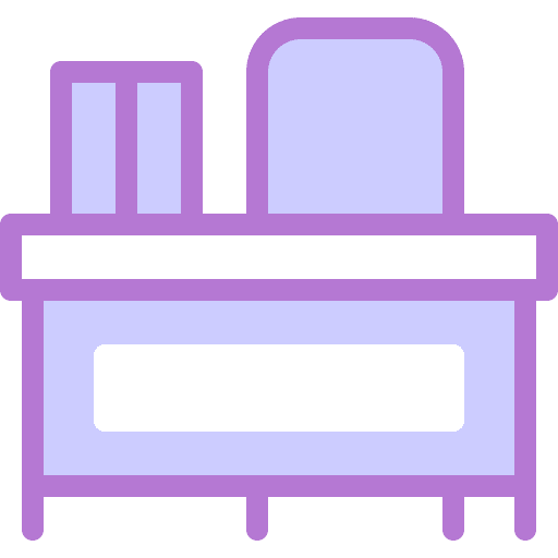 Teacher desk furniture chair seat icon Teacher desk furniture chair seat icon