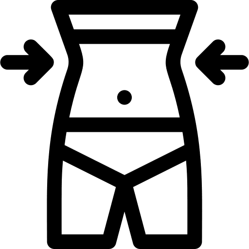 Slim human body fitness reduce icon