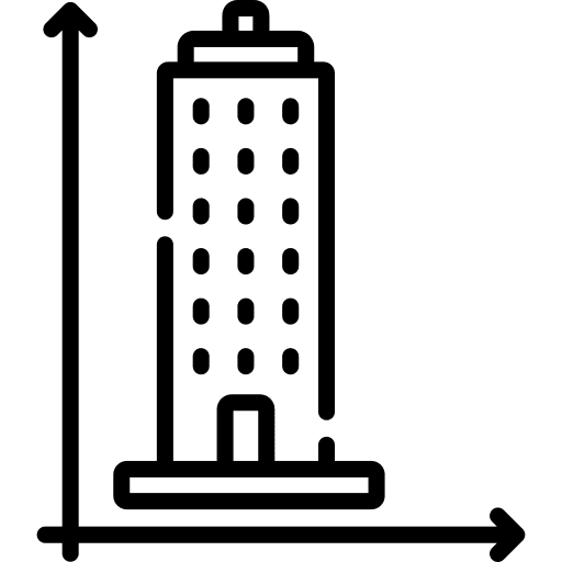 Measurement house blueprint size icon