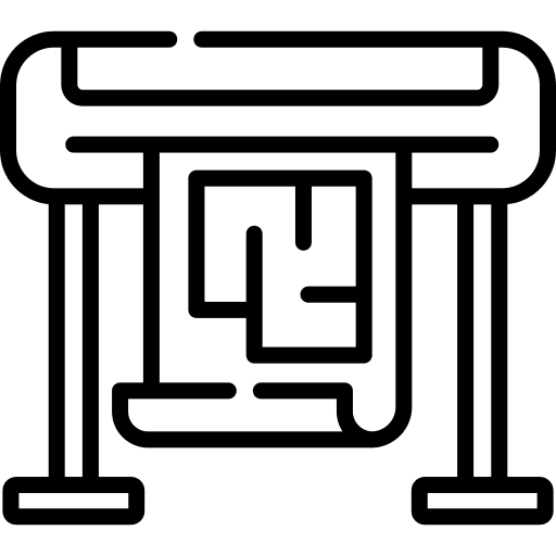 Printer plotter blueprint printer icon Printer plotter blueprint printer icon