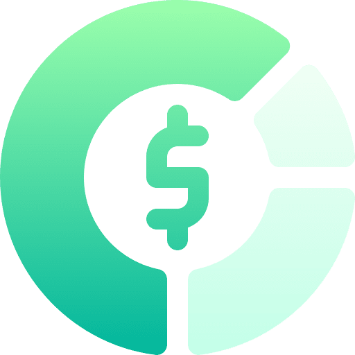 Chart shares dollar chart icon