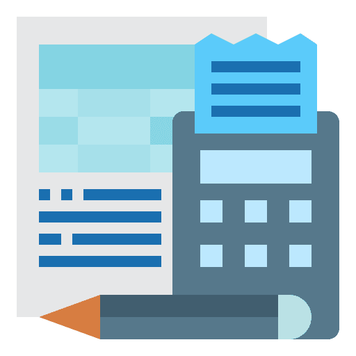 Bookkeeping calculator math finance icon