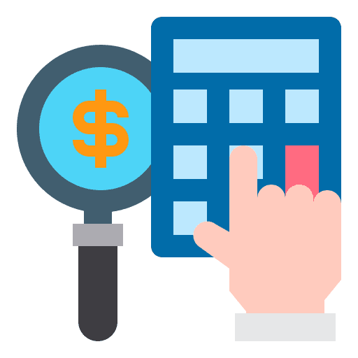 Analysis magnifier hand business icon Analysis magnifier hand business icon