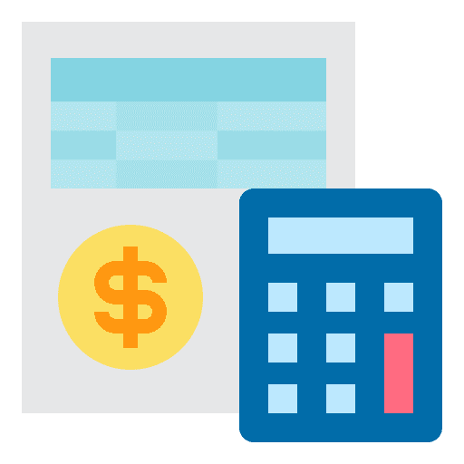 Bookkeeping accounting calculator business icon Bookkeeping accounting calculator business icon