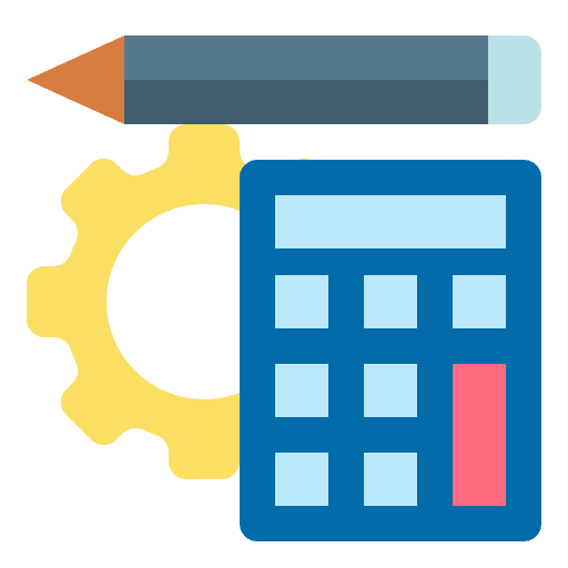 Calculator finance gear financial icon Calculator finance gear financial icon