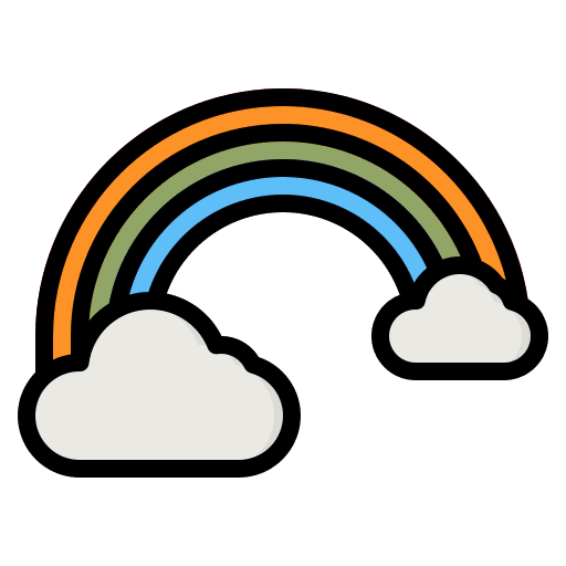 Rainbow climate cloudy spectrums icon Rainbow climate cloudy spectrums icon