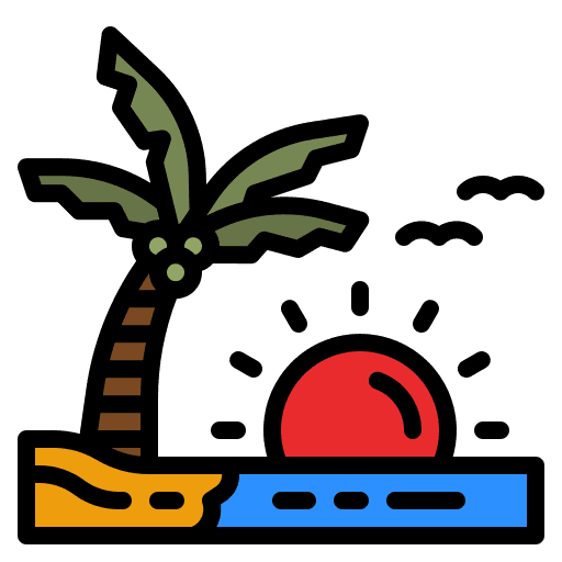 Sunset vacation holiday weather icon Sunset vacation holiday weather icon