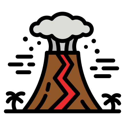 Volcano landscape nature lava icon Volcano landscape nature lava icon