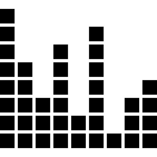 Sound bars made of boxes sound music audio icon