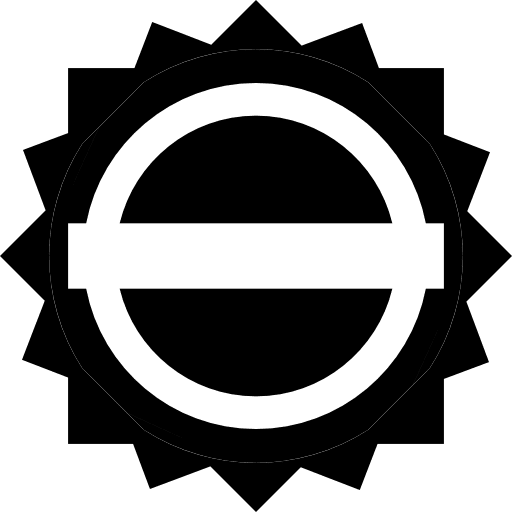 Black circular label with a white banner sales banner circular icon