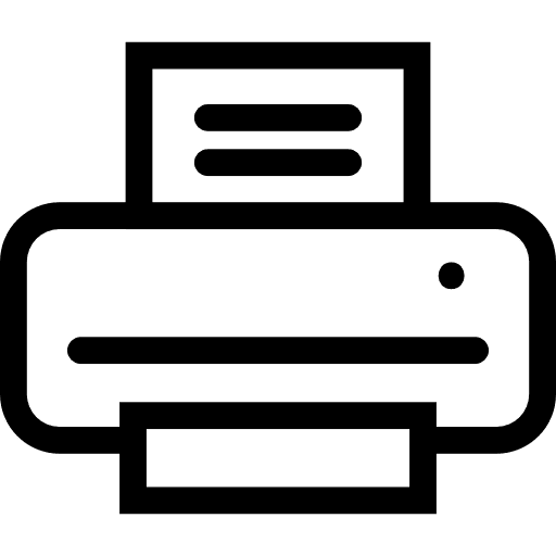 Printer outline variant with paper printer printing tools and utensils icon