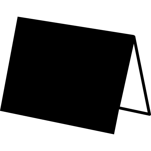 Folded card black and white rectangle card rectangular icon