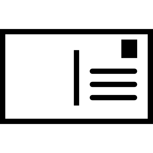 Postcard back printed back tools and utensils icon