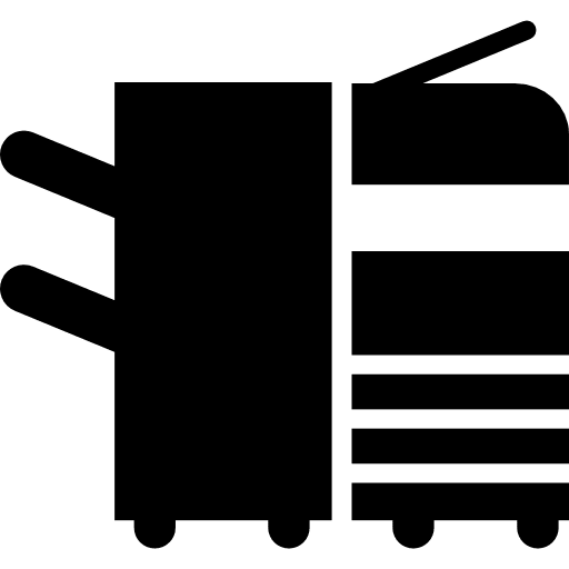 Printer side view silhouettes tools and utensils print icon