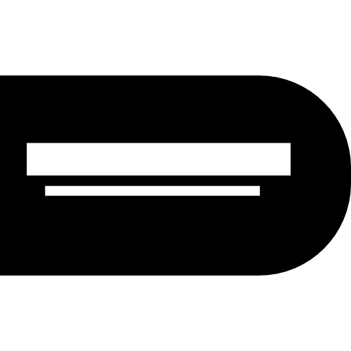 Cylindrical shape silhouette with thin rectangles rectangular cylinder cylindrical icon