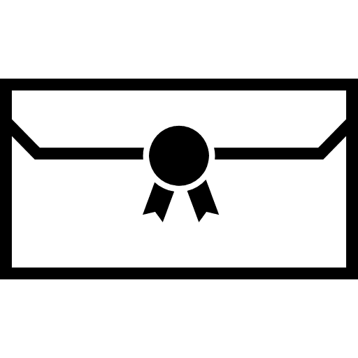 Envelope outline with wax seal envelopes closed outlined icon