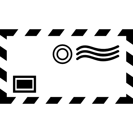 Envelope front with stamps tools and utensils mail stamps icon