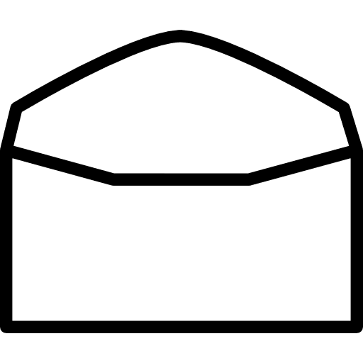 Envelope opened outline from back view paper envelopes back view icon