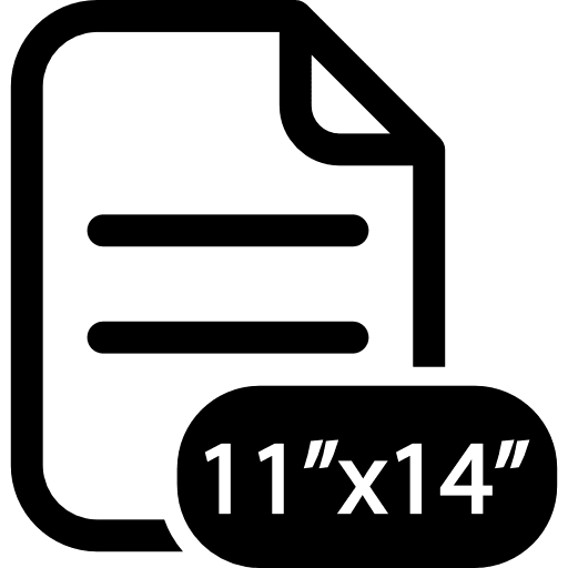 Folded paper with 11 by 14 inches interface folded paper paper icon