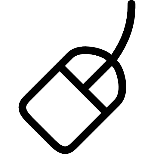 Mouse rotated outline with cable small cord electronic tools tool icon