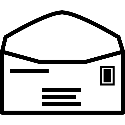 Open envelope with mailing details and stamp mail envelope envelopes icon