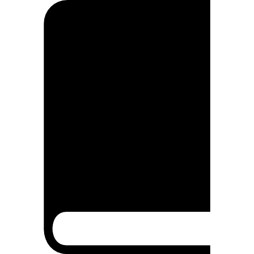 Book closed with black cover black tool book icon