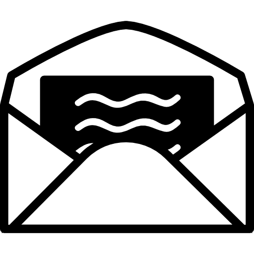 Letter in an opened envelope back view message back view letters icon