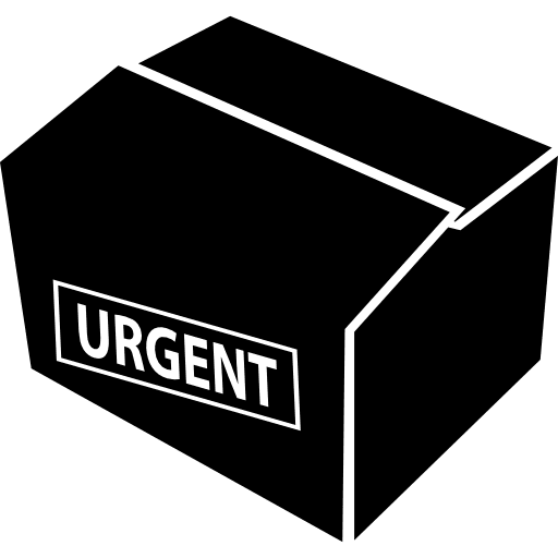 Packing box with urgent delivery pack urgency boxes icon