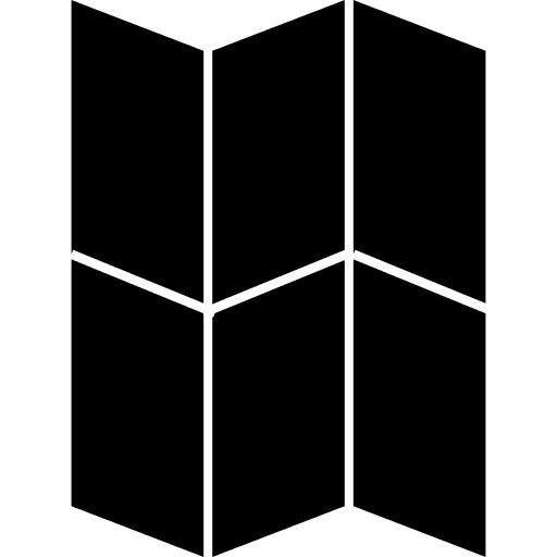 Paper folded in three parts with reflex print products paper parts icon