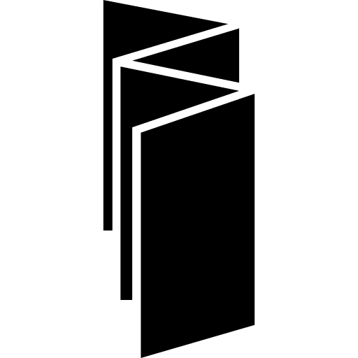 Paper folded in zig zag black printing print icon