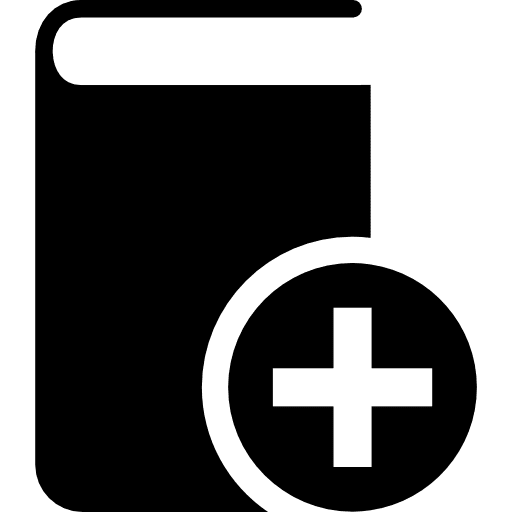 Book with add button books educative interface icon