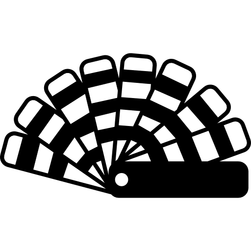 Fan made of different papers fan paper fan difference icon