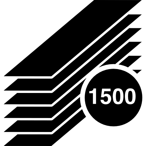 1500 printed long papers stack copy printing stack icon