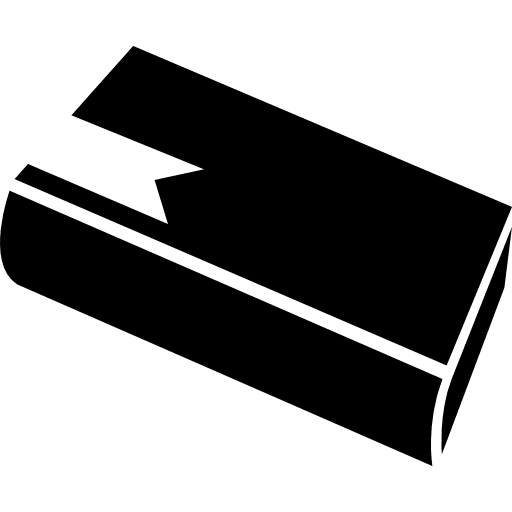 Book diagonal view silhouette with bookmark reading book bookmark book icon