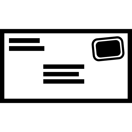 Envelope front with stamp paper front tool icon