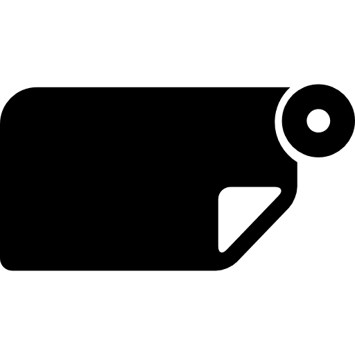 Folded paper silhouette with circle thick outline shapes rectangular folded paper icon