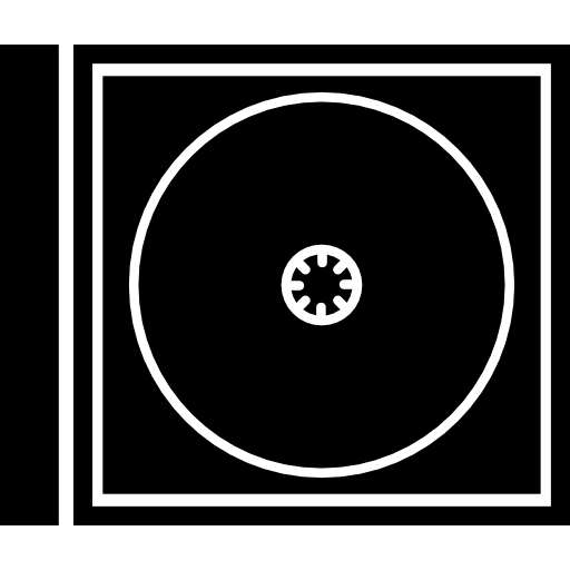 Music disc case with white outlines disc case audio disc music icon