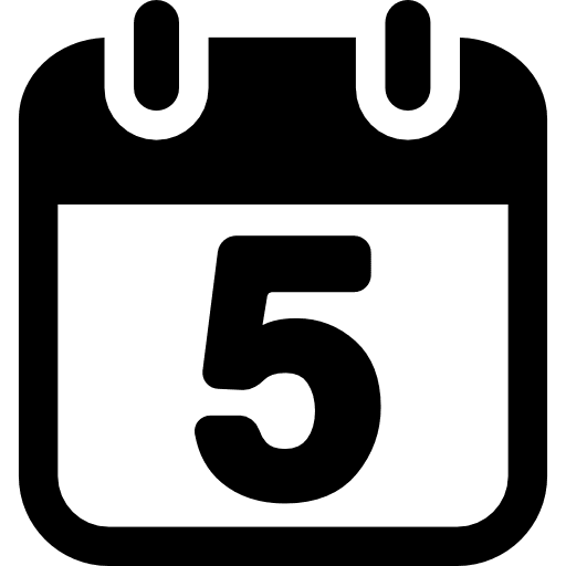 Spring wall calendar square shape number 5 square calendar calendar number 5 icon