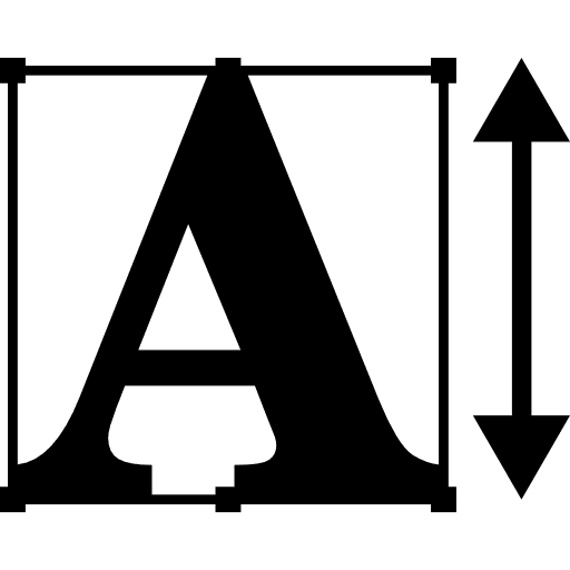 Text size adjustment for printing adjustment text adjustment text printing icon