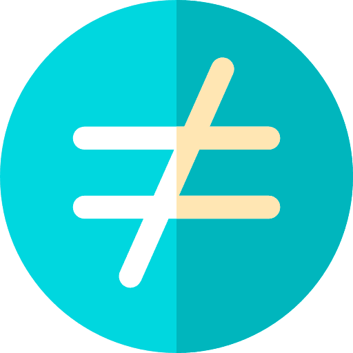 Is not equal to symbol different maths icon
