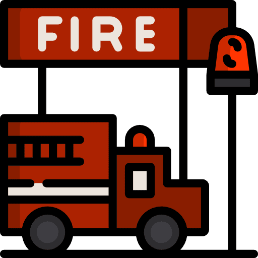 Fire station security building fire station icon