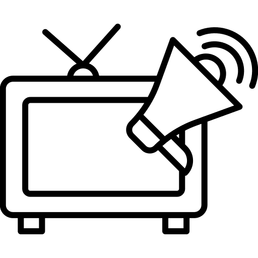 Tv advertisement bullhorn ads icon