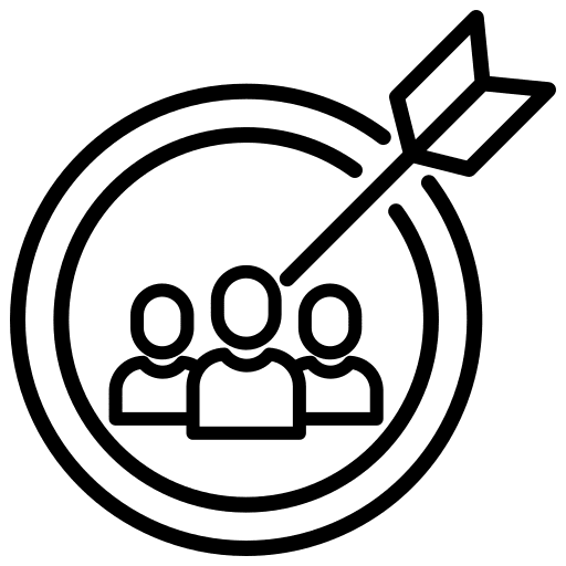Focus users marketing advertising icon