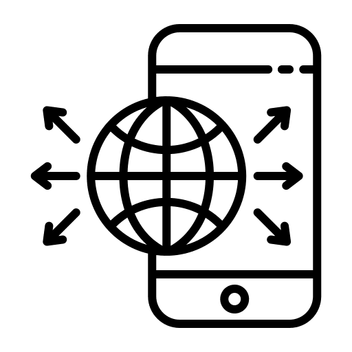 Global business commercial mobile icon