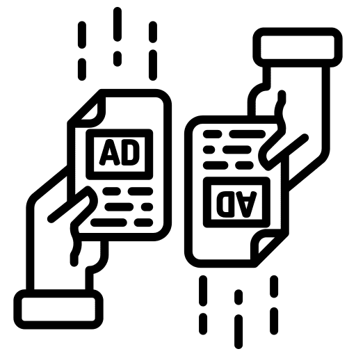 Pamphlet commercial hands and gestures advertising icon