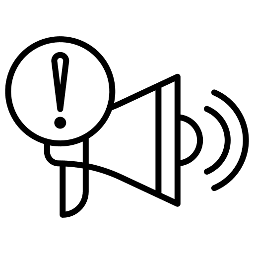 Ad exclamation mark advertising megaphone icon