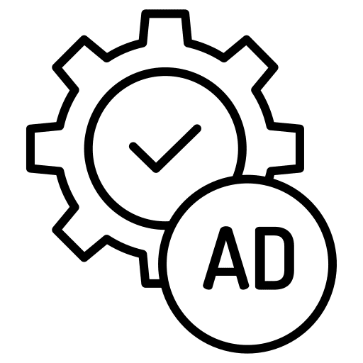 Ads advertising gear advertisement icon