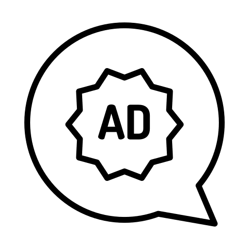 Chat chat chat bubble ads icon