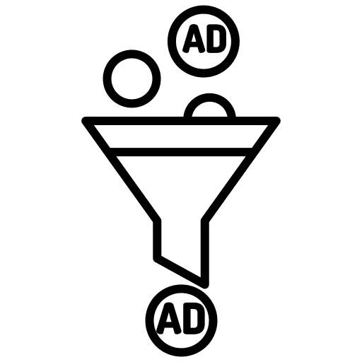 Ads advertising marketing funnel icon